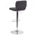 Flash Furniture CH-132330-BKFAB-GG Contemporary Charcoal Fabric Adjustable Height Barstool with Vertical Stitch Back and Chrome Base addl-5