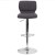 Flash Furniture CH-132330-BKFAB-GG Contemporary Charcoal Fabric Adjustable Height Barstool with Vertical Stitch Back and Chrome Base addl-8