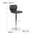 Flash Furniture CH-132330-BK-GG Contemporary Black Vinyl Adjustable Height Barstool with Vertical Stitch Back and Chrome Base addl-5