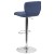 Flash Furniture CH-132330-BLFAB-GG Contemporary Blue Fabric Adjustable Height Barstool with Vertical Stitch Back and Chrome Base addl-6