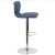 Flash Furniture CH-132330-BLFAB-GG Contemporary Blue Fabric Adjustable Height Barstool with Vertical Stitch Back and Chrome Base addl-8
