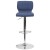 Flash Furniture CH-132330-BLFAB-GG Contemporary Blue Fabric Adjustable Height Barstool with Vertical Stitch Back and Chrome Base addl-9