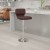 Flash Furniture CH-132330-BRN-GG Contemporary Brown Vinyl Adjustable Height Barstool with Vertical Stitch Back and Chrome Base addl-1
