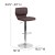 Flash Furniture CH-132330-BRN-GG Contemporary Brown Vinyl Adjustable Height Barstool with Vertical Stitch Back and Chrome Base addl-4