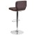 Flash Furniture CH-132330-BRN-GG Contemporary Brown Vinyl Adjustable Height Barstool with Vertical Stitch Back and Chrome Base addl-5