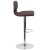 Flash Furniture CH-132330-BRN-GG Contemporary Brown Vinyl Adjustable Height Barstool with Vertical Stitch Back and Chrome Base addl-7