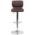 Flash Furniture CH-132330-BRN-GG Contemporary Brown Vinyl Adjustable Height Barstool with Vertical Stitch Back and Chrome Base addl-8