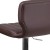 Flash Furniture CH-132330-BRN-GG Contemporary Brown Vinyl Adjustable Height Barstool with Vertical Stitch Back and Chrome Base addl-9