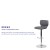 Flash Furniture CH-132330-GY-GG Contemporary Gray Vinyl Adjustable Height Barstool with Vertical Stitch Back and Chrome Base addl-3