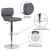 Flash Furniture CH-132330-GY-GG Contemporary Gray Vinyl Adjustable Height Barstool with Vertical Stitch Back and Chrome Base addl-4