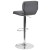 Flash Furniture CH-132330-GY-GG Contemporary Gray Vinyl Adjustable Height Barstool with Vertical Stitch Back and Chrome Base addl-6