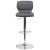 Flash Furniture CH-132330-GY-GG Contemporary Gray Vinyl Adjustable Height Barstool with Vertical Stitch Back and Chrome Base addl-9