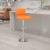 Flash Furniture CH-132330-ORG-GG Contemporary Orange Vinyl Adjustable Height Barstool with Vertical Stitch Back and Chrome Base addl-1