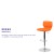 Flash Furniture CH-132330-ORG-GG Contemporary Orange Vinyl Adjustable Height Barstool with Vertical Stitch Back and Chrome Base addl-3