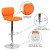 Flash Furniture CH-132330-ORG-GG Contemporary Orange Vinyl Adjustable Height Barstool with Vertical Stitch Back and Chrome Base addl-4