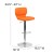 Flash Furniture CH-132330-ORG-GG Contemporary Orange Vinyl Adjustable Height Barstool with Vertical Stitch Back and Chrome Base addl-5