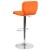 Flash Furniture CH-132330-ORG-GG Contemporary Orange Vinyl Adjustable Height Barstool with Vertical Stitch Back and Chrome Base addl-6