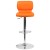 Flash Furniture CH-132330-ORG-GG Contemporary Orange Vinyl Adjustable Height Barstool with Vertical Stitch Back and Chrome Base addl-9