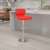 Flash Furniture CH-132330-RED-GG Contemporary Red Vinyl Adjustable Height Barstool with Vertical Stitch Back and Chrome Base addl-1