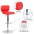 Flash Furniture CH-132330-RED-GG Contemporary Red Vinyl Adjustable Height Barstool with Vertical Stitch Back and Chrome Base addl-3