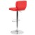 Flash Furniture CH-132330-RED-GG Contemporary Red Vinyl Adjustable Height Barstool with Vertical Stitch Back and Chrome Base addl-5