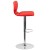 Flash Furniture CH-132330-RED-GG Contemporary Red Vinyl Adjustable Height Barstool with Vertical Stitch Back and Chrome Base addl-7