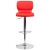Flash Furniture CH-132330-RED-GG Contemporary Red Vinyl Adjustable Height Barstool with Vertical Stitch Back and Chrome Base addl-8