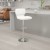 Flash Furniture CH-132330-WH-GG Contemporary White Vinyl Adjustable Height Barstool with Vertical Stitch Back and Chrome Base addl-1