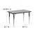 Flash Furniture XU-A3048-REC-GY-T-A-GG 30"W x 48"L Rectangular Activity Table with Gray Thermal Fused Laminate Top and Standard Height Adjustable Legs addl-1