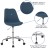 Flash Furniture CH-152783-BL-GG Mid-Back Blue Fabric Task Office Chair with Pneumatic Lift and Chrome Base addl-5