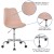 Flash Furniture CH-152783-PK-GG Mid-Back Pink Fabric Task Office Chair with Pneumatic Lift and Chrome Base addl-5