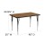 Flash Furniture XU-A3048-REC-OAK-T-A-GG 30"W x 48"L Rectangular Activity Table with Oak Thermal Fused Laminate Top and Standard Height Adjustable Legs addl-1