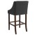Flash Furniture CH-182020-30-BK-F-GG 30" Transitional Walnut Barstool with Accent Nail Trim in Charcoal Fabric addl-6