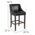 Flash Furniture CH-182020-30-BK-GG 30" Transitional Walnut Barstool with Accent Nail Trim in Black LeatherSoft addl-5