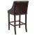 Flash Furniture CH-182020-30-BN-GG 30" Transitional Walnut Barstool with Accent Nail Trim in Brown LeatherSoft addl-3