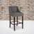 Flash Furniture CH-182020-30-DKGY-F-GG 30" Transitional Walnut Barstool with Accent Nail Trim in Dark Gray Fabric addl-1