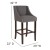 Flash Furniture CH-182020-30-DKGY-F-GG 30" Transitional Walnut Barstool with Accent Nail Trim in Dark Gray Fabric addl-5