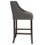 Flash Furniture CH-182020-30-DKGY-F-GG 30" Transitional Walnut Barstool with Accent Nail Trim in Dark Gray Fabric addl-8