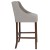 Flash Furniture CH-182020-30-LTGY-F-GG 30" Transitional Walnut Barstool with Accent Nail Trim in Light Gray Fabric addl-8
