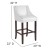 Flash Furniture CH-182020-30-WH-GG 30" Transitional Walnut Barstool with Accent Nail Trim in White LeatherSoft addl-5