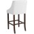 Flash Furniture CH-182020-30-WH-GG 30" Transitional Walnut Barstool with Accent Nail Trim in White LeatherSoft addl-6