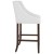 Flash Furniture CH-182020-30-WH-GG 30" Transitional Walnut Barstool with Accent Nail Trim in White LeatherSoft addl-8