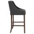 Flash Furniture CH-182020-T-30-BK-F-GG 30" Transitional Tufted Walnut Barstool with Accent Nail Trim in Charcoal Fabric addl-8