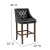 Flash Furniture CH-182020-T-30-BK-GG 30" Transitional Tufted Walnut Barstool with Accent Nail Trim in Black LeatherSoft addl-5