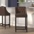 Flash Furniture CH-182020-T-30-BN-F-GG 30" Transitional Tufted Walnut Barstool with Accent Nail Trim in Brown Fabric addl-1