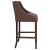 Flash Furniture CH-182020-T-30-BN-F-GG 30" Transitional Tufted Walnut Barstool with Accent Nail Trim in Brown Fabric addl-4