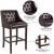 Flash Furniture CH-182020-T-30-BN-GG 30" Transitional Tufted Walnut Barstool with Accent Nail Trim in Brown LeatherSoft addl-4