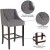Flash Furniture CH-182020-T-30-DKGY-F-GG 30" Transitional Tufted Walnut Barstool with Accent Nail Trim in Dark Gray Fabric addl-4