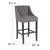 Flash Furniture CH-182020-T-30-DKGY-F-GG 30" Transitional Tufted Walnut Barstool with Accent Nail Trim in Dark Gray Fabric addl-5