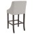 Flash Furniture CH-182020-T-30-LTGY-F-GG 30" Transitional Tufted Walnut Barstool with Accent Nail Trim in Light Gray Fabric addl-6